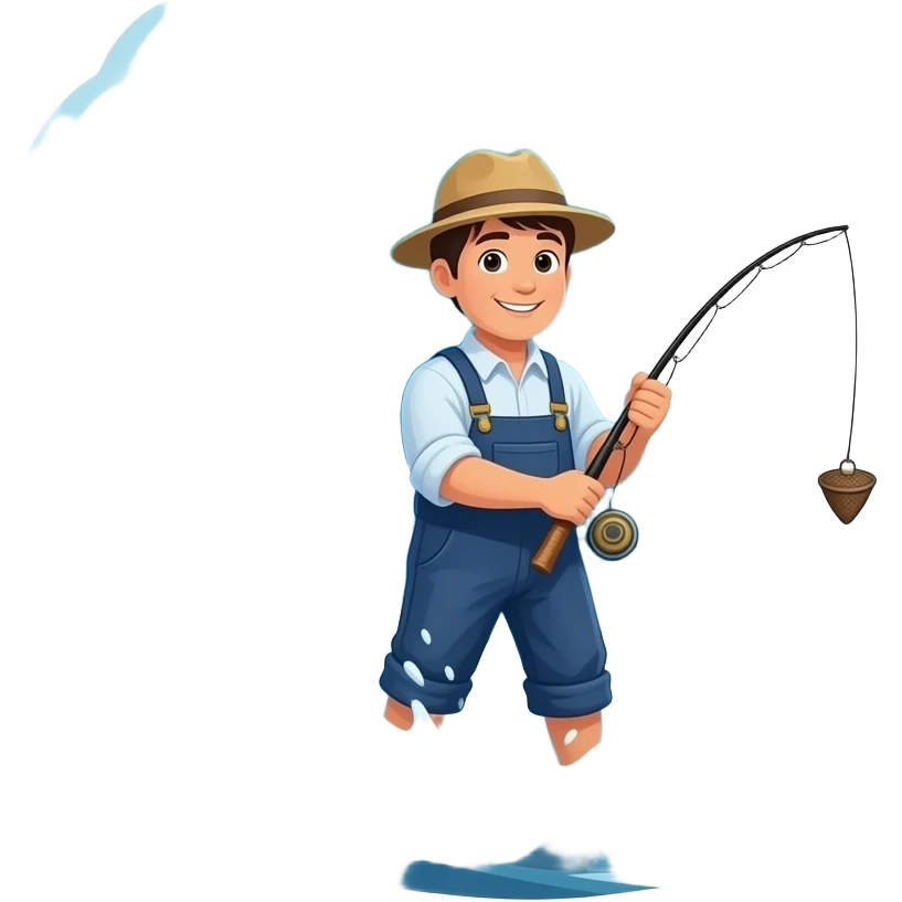 huge waves splashing a fisherman,make sure the waves r in the background emoji