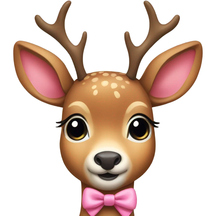 Cute deer with a pink bow emoji