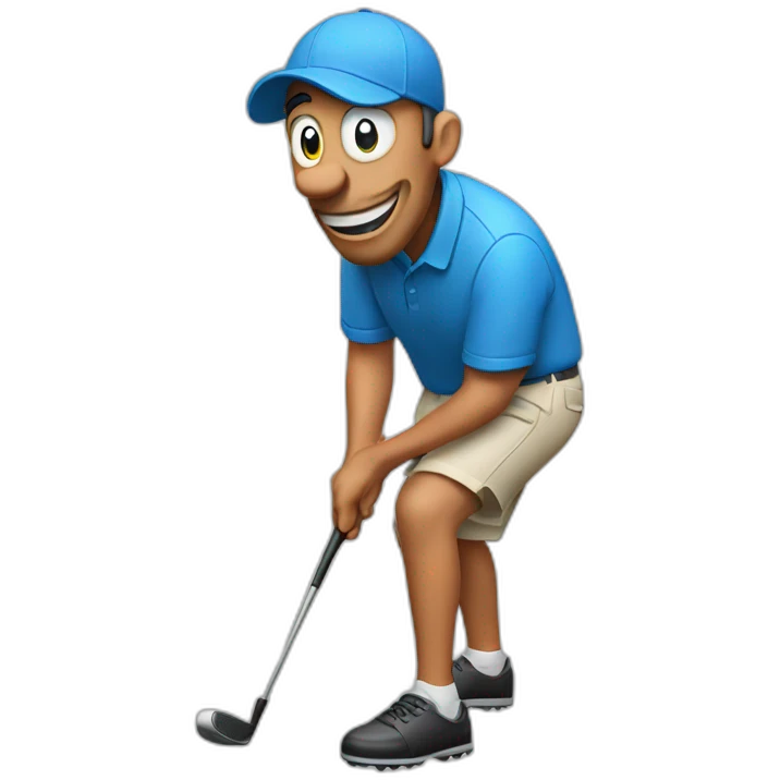 goofy golfing emoji