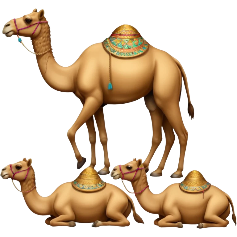 High resolution camels without fur emoji