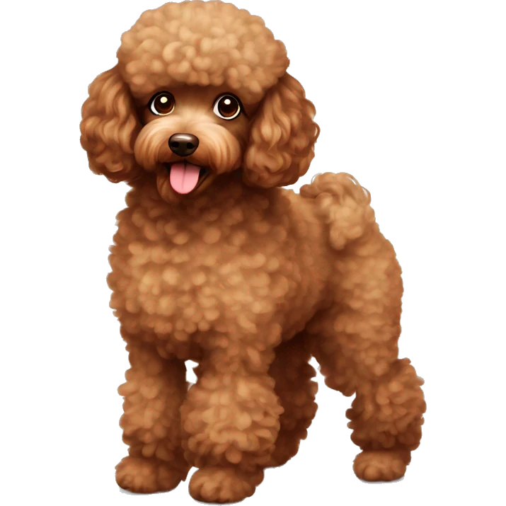 Dog poodle brown fluffy emoji