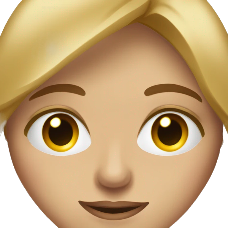 Mujer rubia oscura media con ojos marrones  emoji