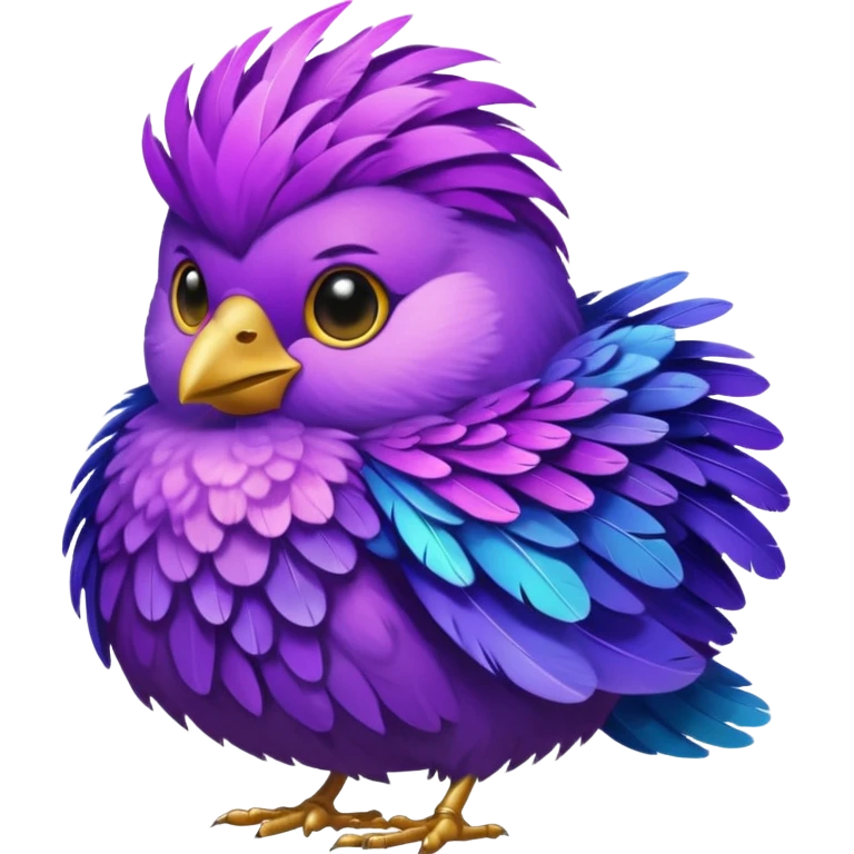 purple feathered bird emoji