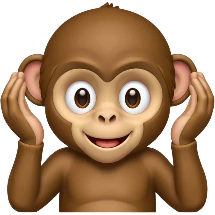 cartoon monkey, eyes covered by hands emoji