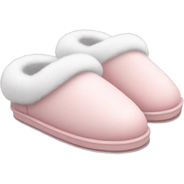baby pink slippers with white fur  emoji