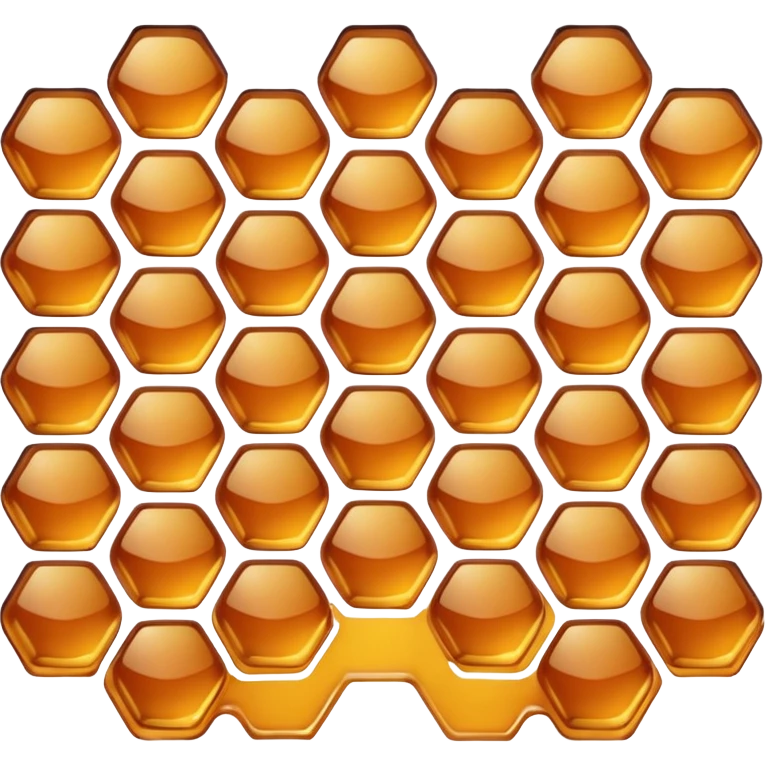 A natural honeycomb panel filled with amber honey. emoji