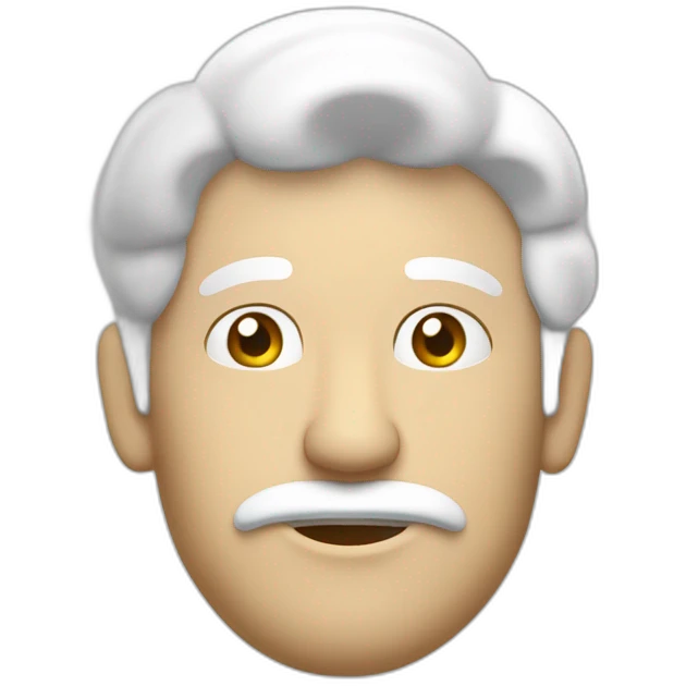hombre blanco pensando en una nube blanca que sale de su cabeza emoji