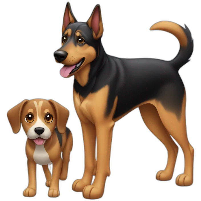coonhound and German shepherd mix dog walking emoji