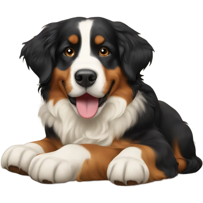 golden retriever and Bernese mountain dog playing together emoji