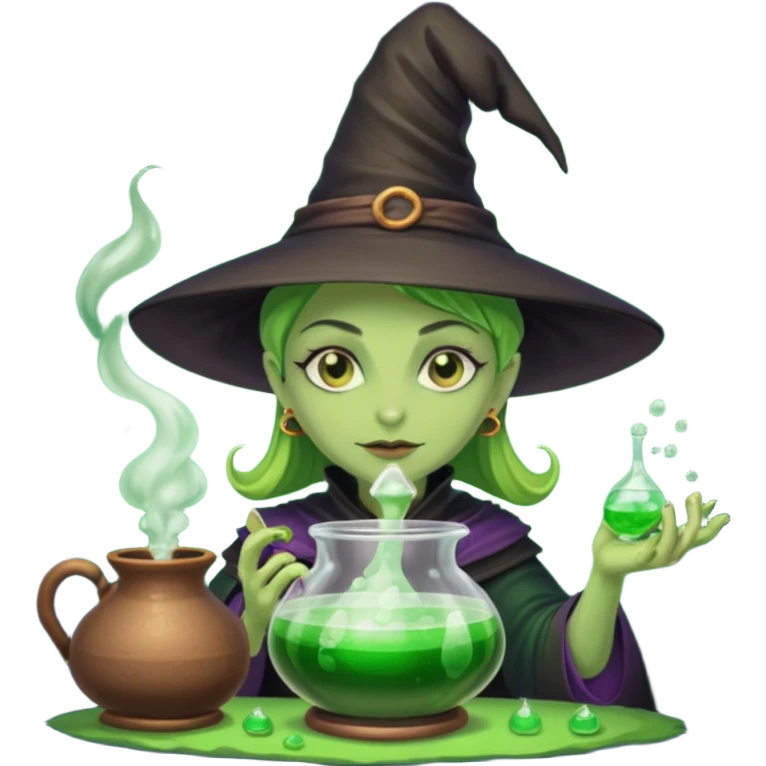 green witch cooking potion emoji