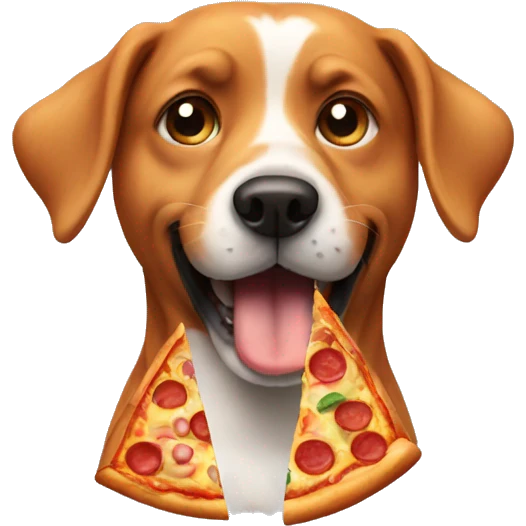 dog with pizza emoji