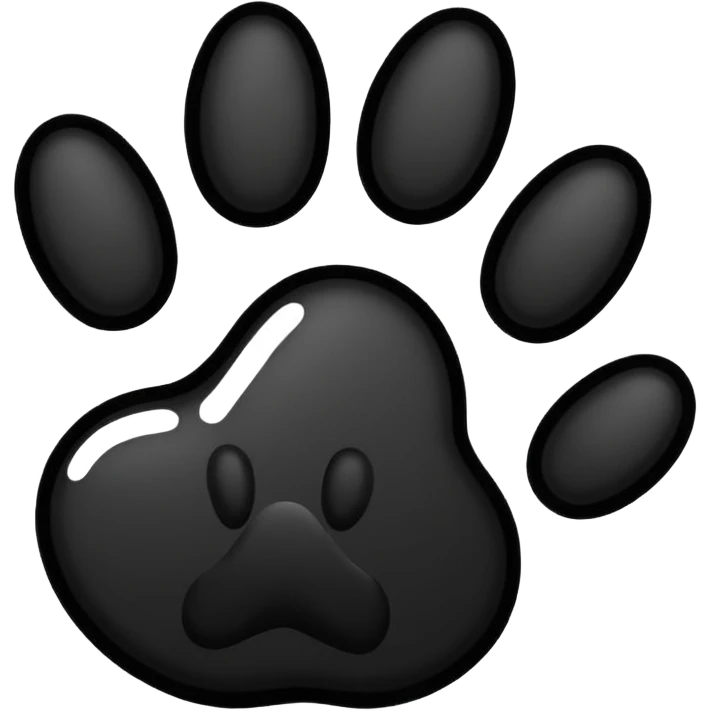 Black outline dog paw print emoji