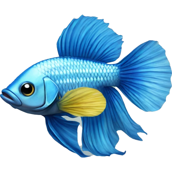 yellow fin blue betta fsh emoji