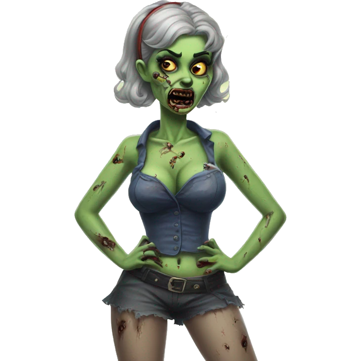 Pinup zombie girl emoji