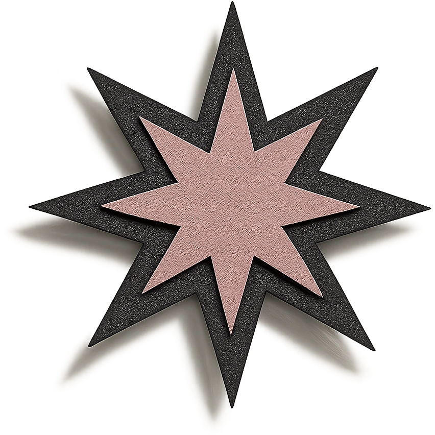 gothic star, black and pink emoji