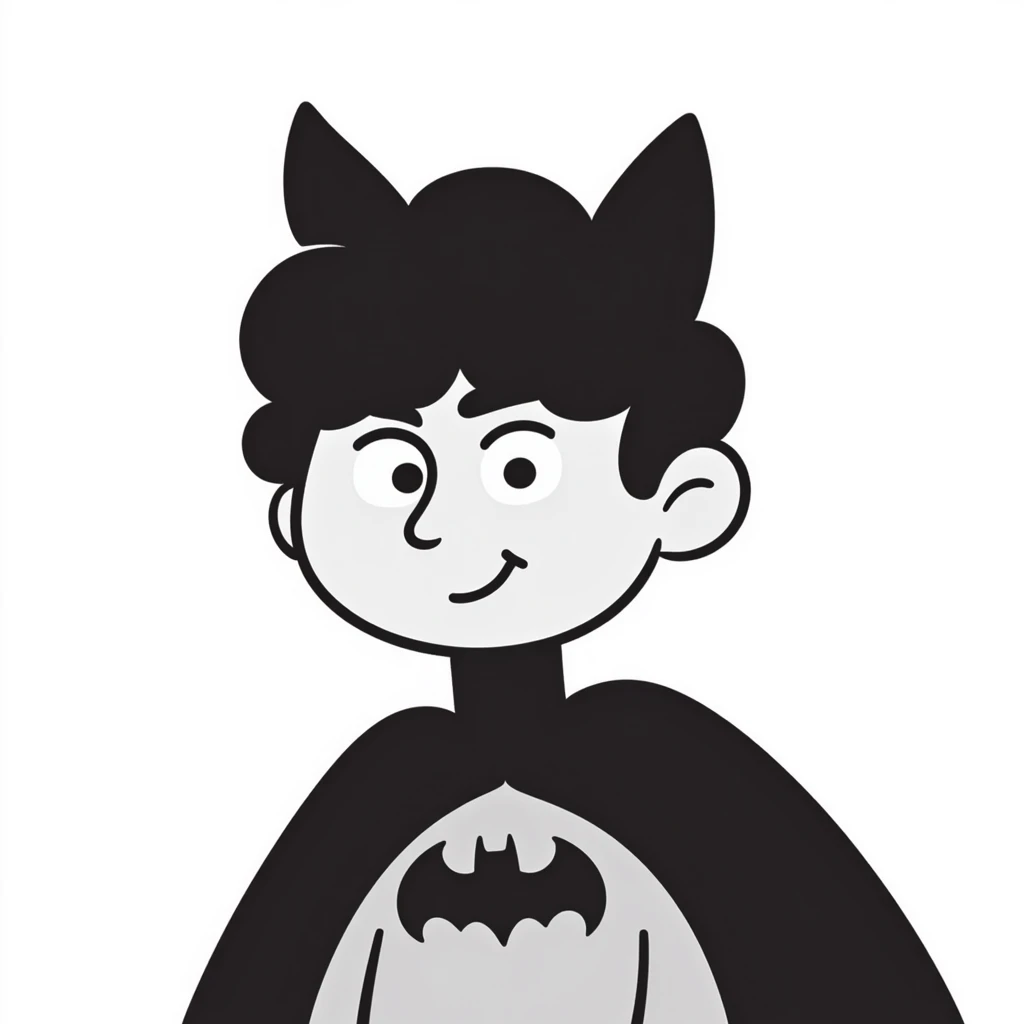 batman character hand drawn doodle style emoji