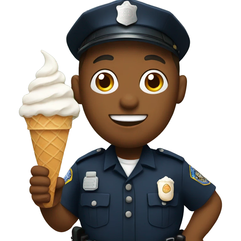 police officer holding an ice cream cone emoji