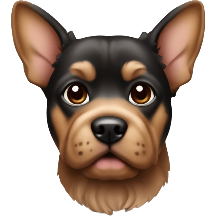 Petit brabanson dog black and brown emoji