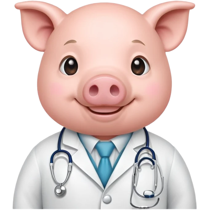 Pig wearing a doctors coat  emoji