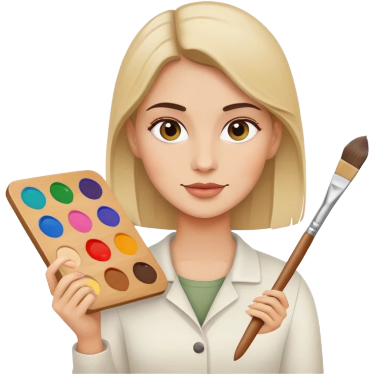 artist with palette and paintbrushes emoji