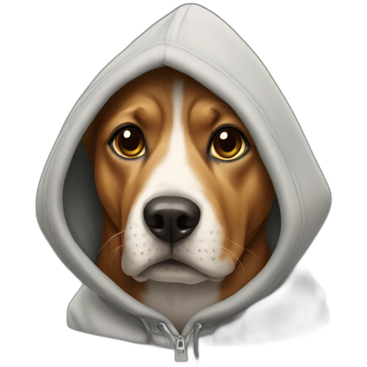 Dog wearing a hoodie  emoji