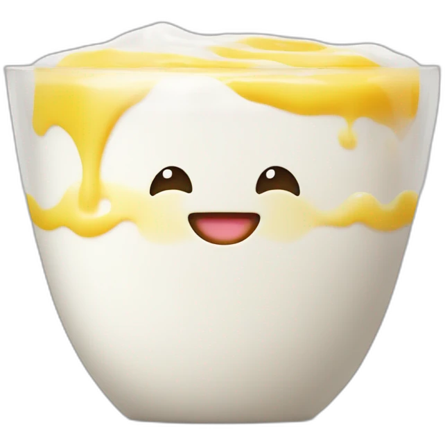 Yogurt with the letter sojasun on it emoji
