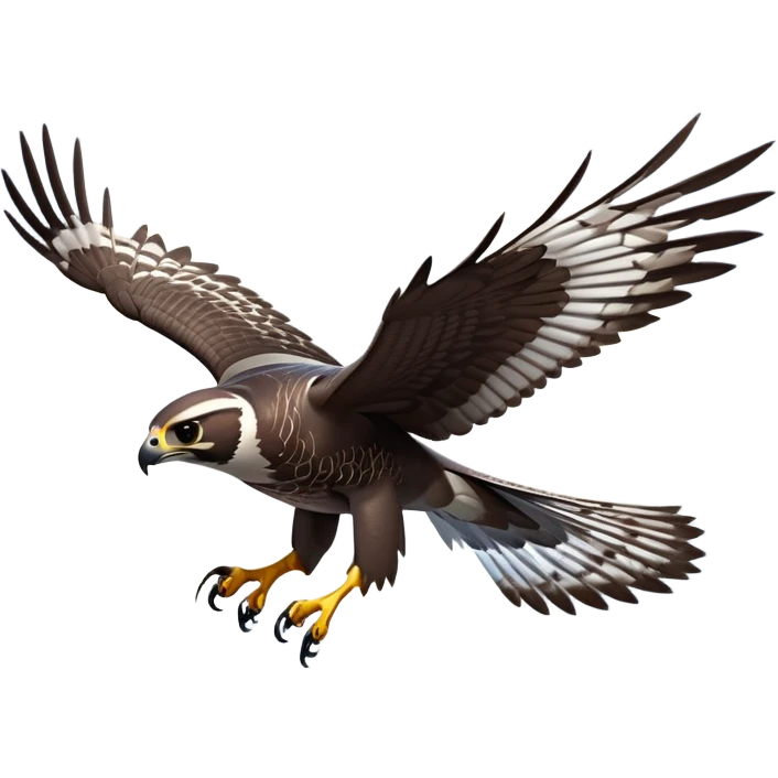 cinematic-falcon-realistic-full-body-diving-emoji,-sleek-aerodynamic-frame-plummeting-through-the-air-with-lightning-speed,-razor-sharp-talons-poised-for-the-strike,-feathered-wings-angled-for-maximum-precision,-keen-dark-eyes-locked-onto-its-prey,-patterned-grey-and-white-feathers-glinting-in-the-sun,-simplified-yet-realistic-focused-features,-highly-detailed,-glowing-with-a-sharp-intense-aura emoji