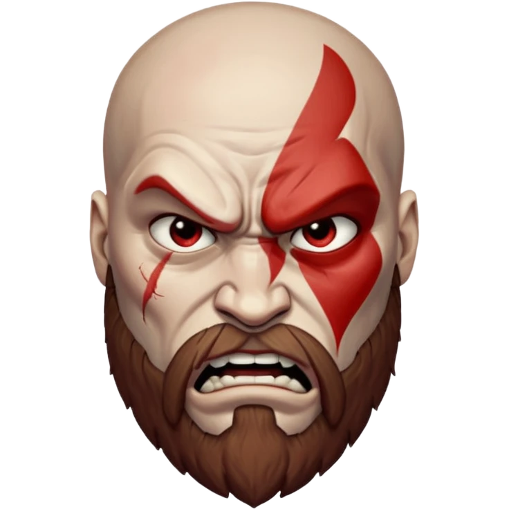 Visage de Kratos du jeu PlayStation emoji