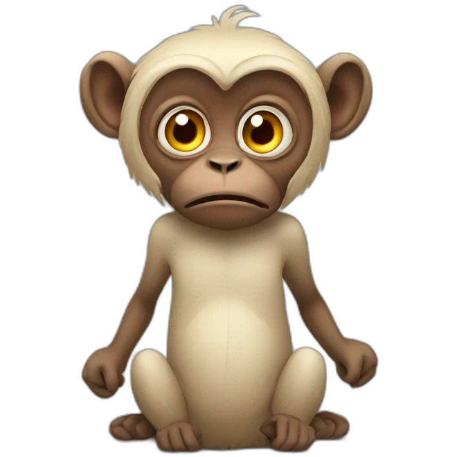 Monkey confused covering emoji