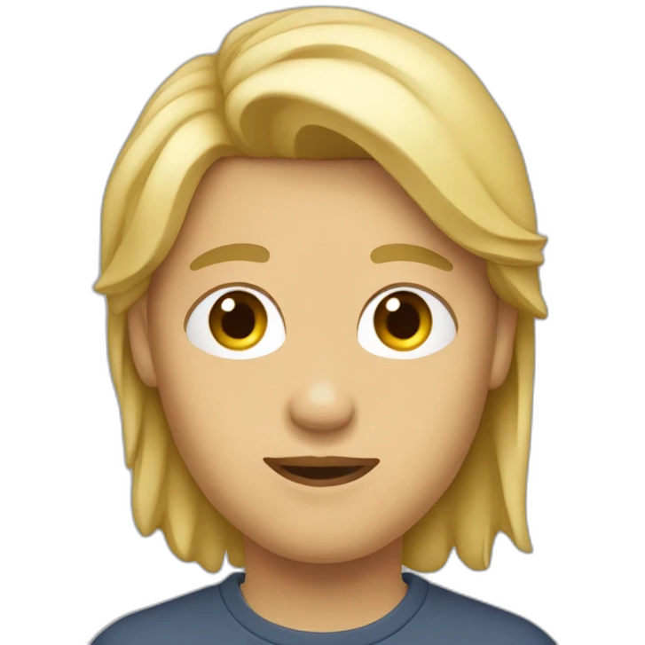 Garçon avec les cheveux très long et blond emoji