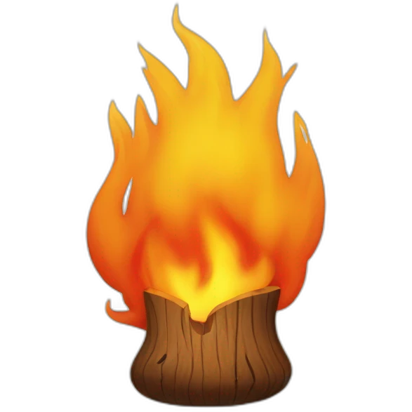 wood on fire emoji