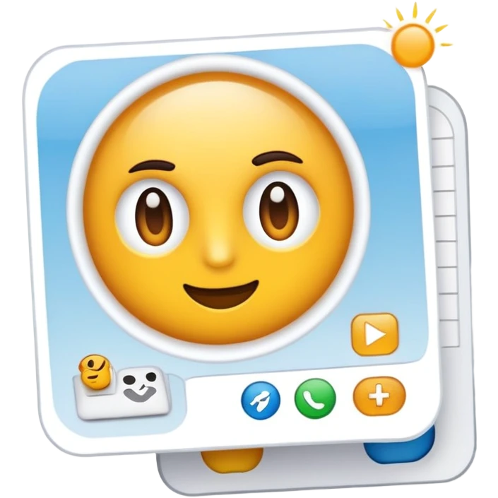 single flyer page with a bold header, small image box, and text lines. emoji
