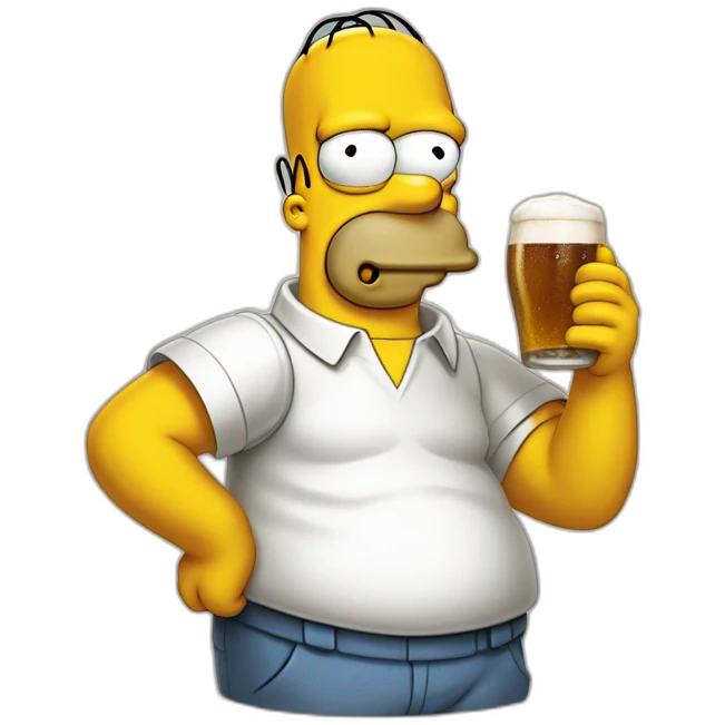 Homer Simpson, qui boit une bière emoji