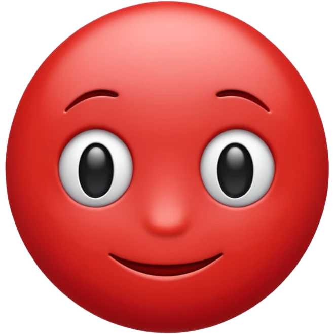 A red colour high quality 3d emoji with no smile  emoji