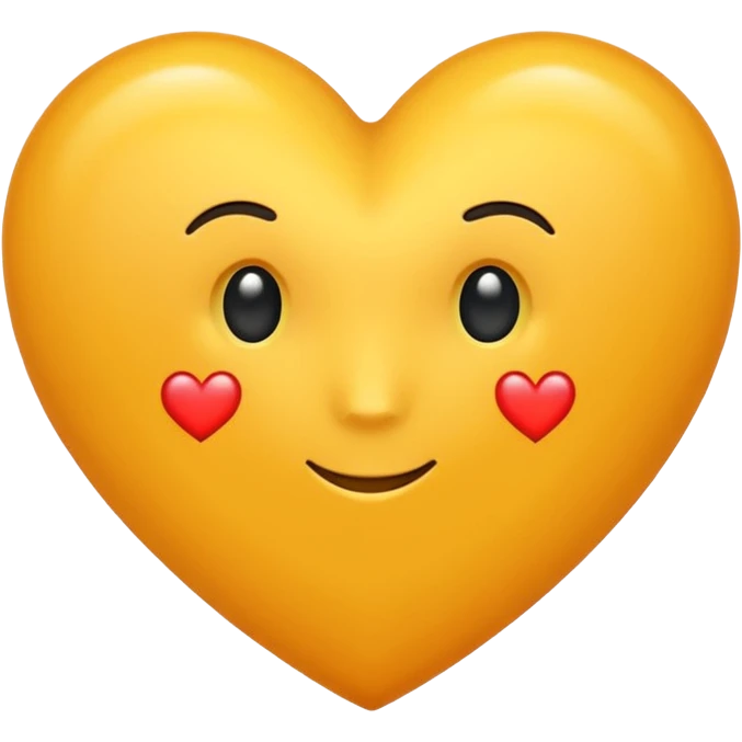Hazme un corazón amarillo naranja emoji