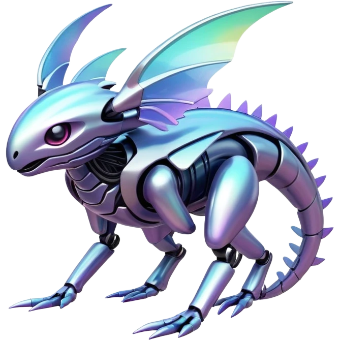 Futuristic complex iridescent aesthetic-scenery-Fakémon-creature emoji