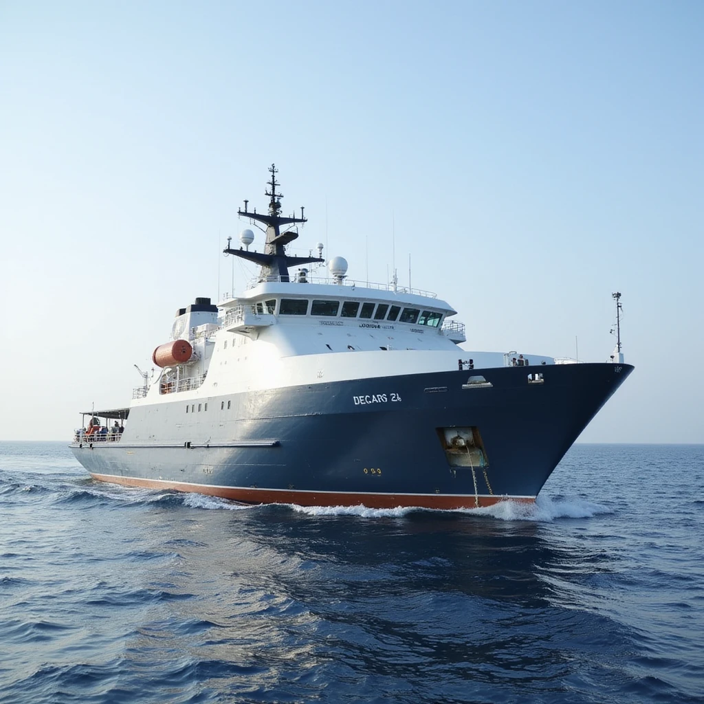 small modern merchant ship, on the open sea emoji