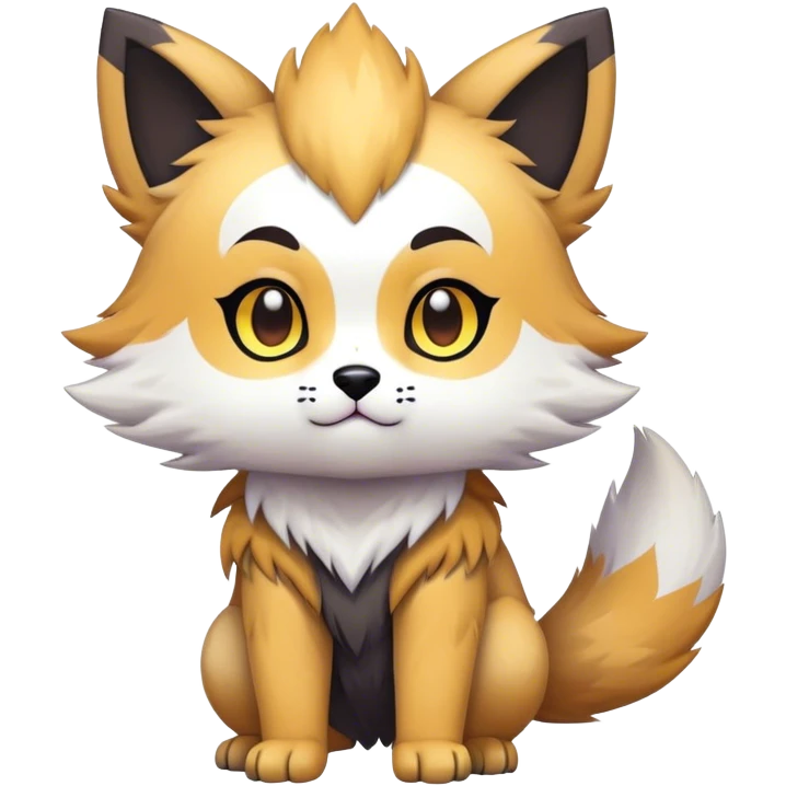  High quality Cute Cool Kawaii edgy Chibi Fur-Sona Colorful Fakemon Full Body, facial markings emoji