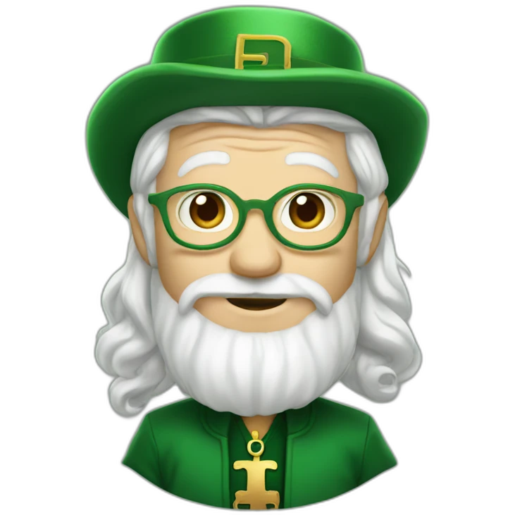 Notre dame leprechaun white hair emoji
