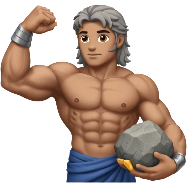 Atlas the greek god with a big rock  emoji