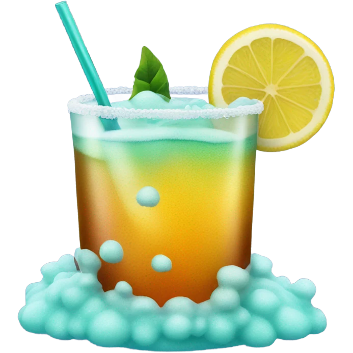 Cocktail with sea foam emoji