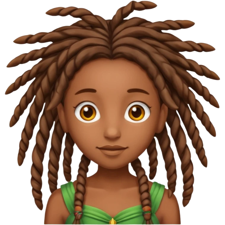 brown skin fairy with locs emoji