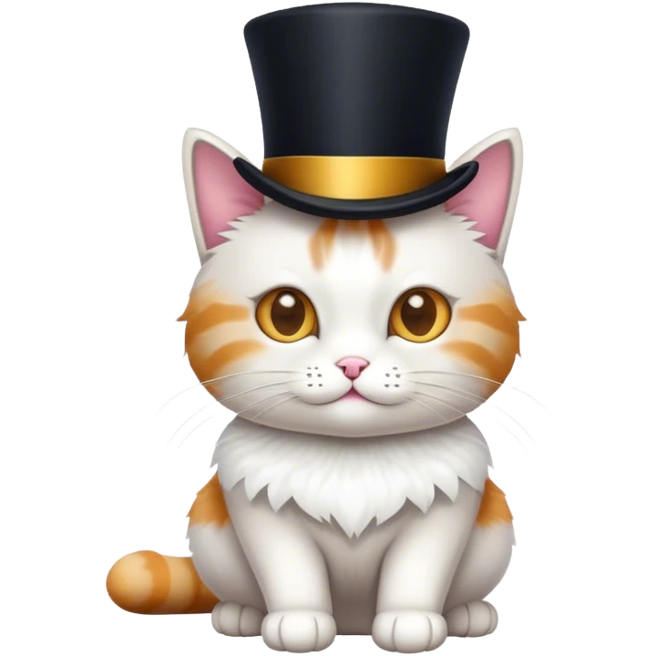 Cat wearing a top hat emoji