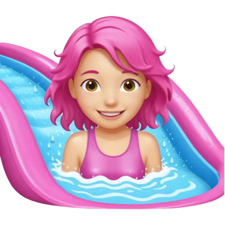 girl on a pink waterslide emoji