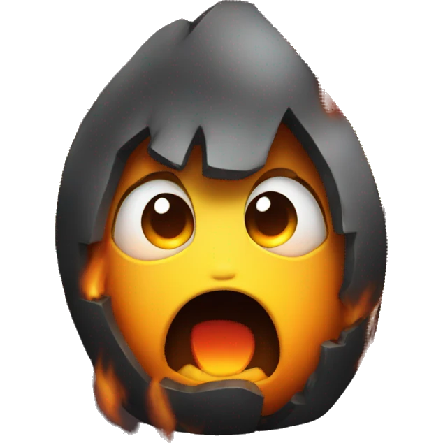 scared emoji on fire emoji