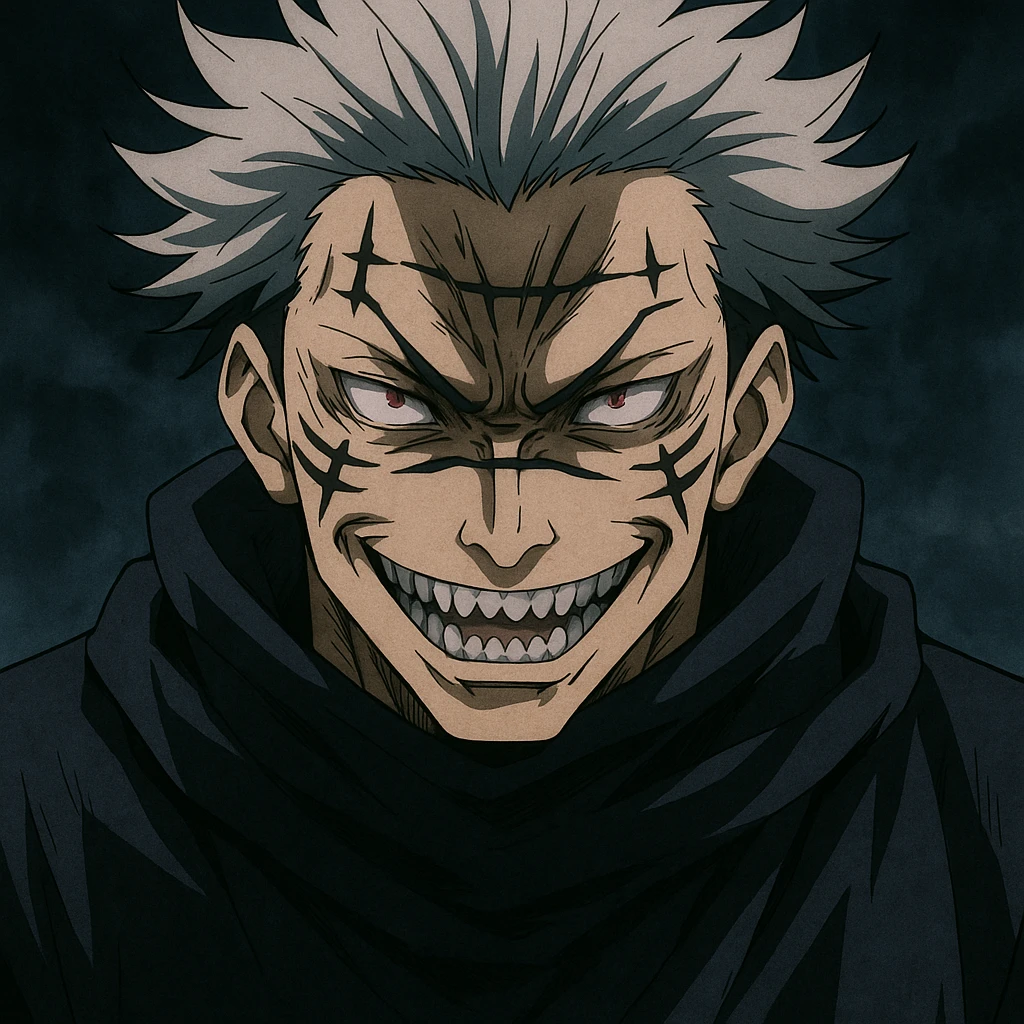 Jujutsu Kaisen villain with menacing expression, anime style emoji