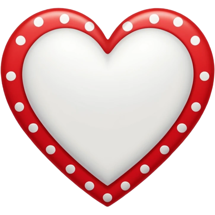 white heart with polka dot border emoji