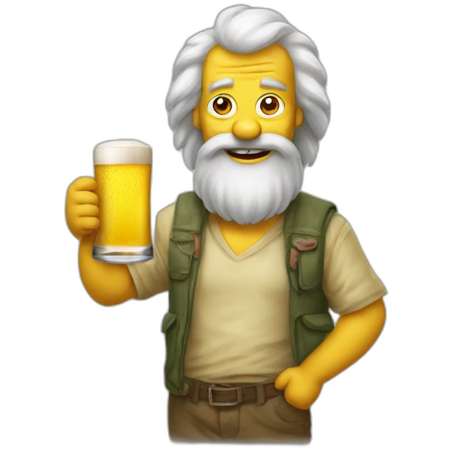 Homère Simson avec une bière emoji