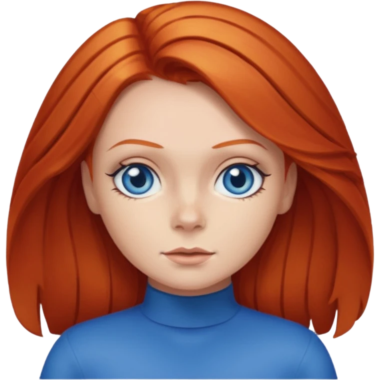Ginger Spice with blue eyes emoji