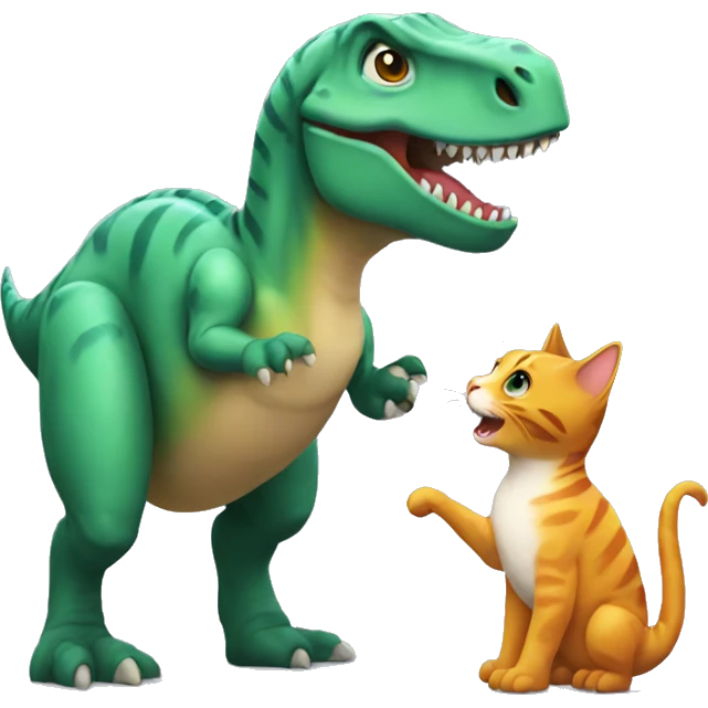 dinosaur holding a cat emoji